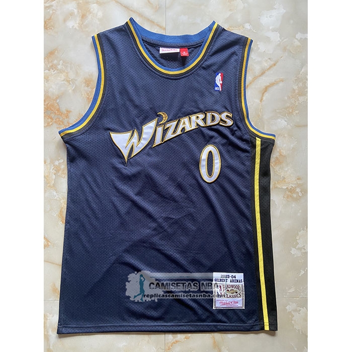 Camiseta Washington Wizards Gilbert Arenas NO 0 Mitchell & Ness 2003-04 Azul